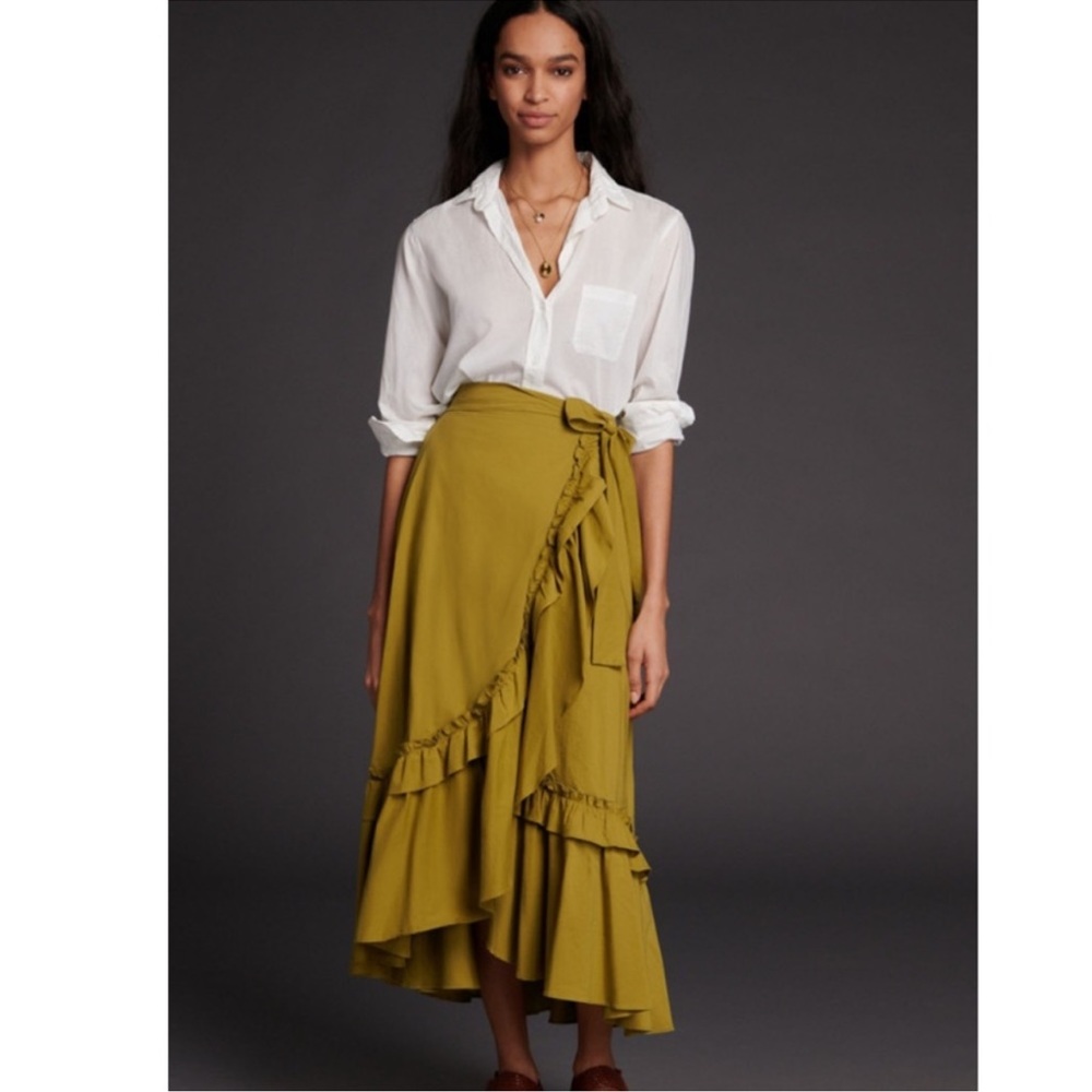 NEW ANTHROPOLOGIE X MAEVE CONSTANCE RUFFLED MAXI SKIRT, size XS